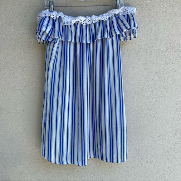 MISA Los Angeles Linen Carina Dress Blue Stripes Size XS - Picture 6 of 14